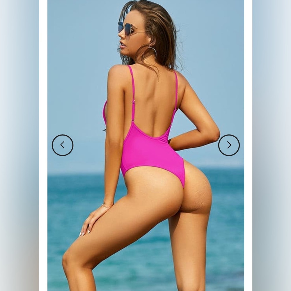 SHEKINI deep v backless thong high cut sexy one piece swimsuit swimwear bathing
